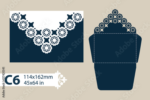 Template congratulatory envelope with carved openwork pattern