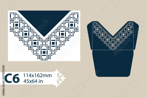 Template congratulatory envelope with carved openwork pattern