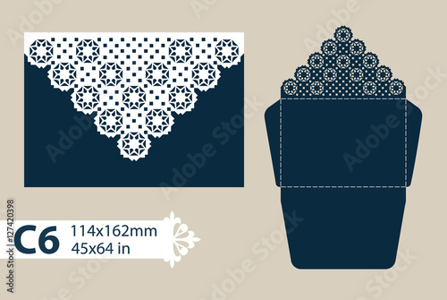 Template congratulatory envelope with carved openwork pattern
