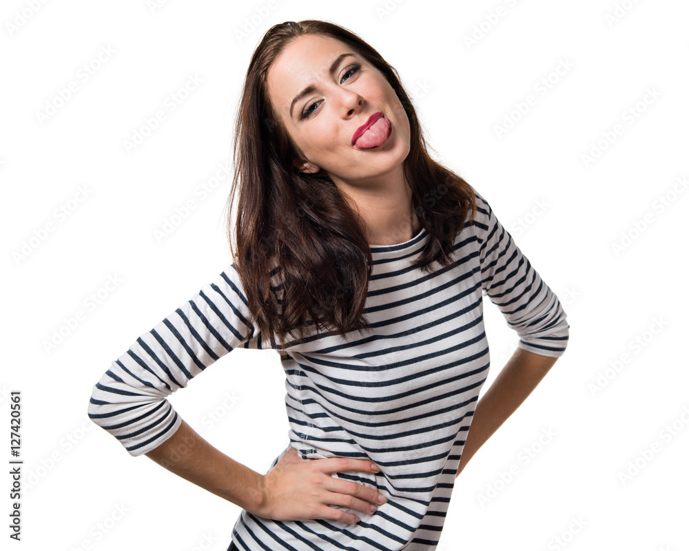 Pretty young girl making a joke Pretty young girl making a joke