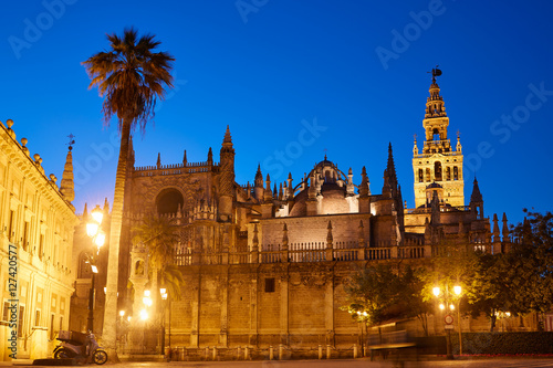 Seville cathedral sunset and Giralda Sevilla