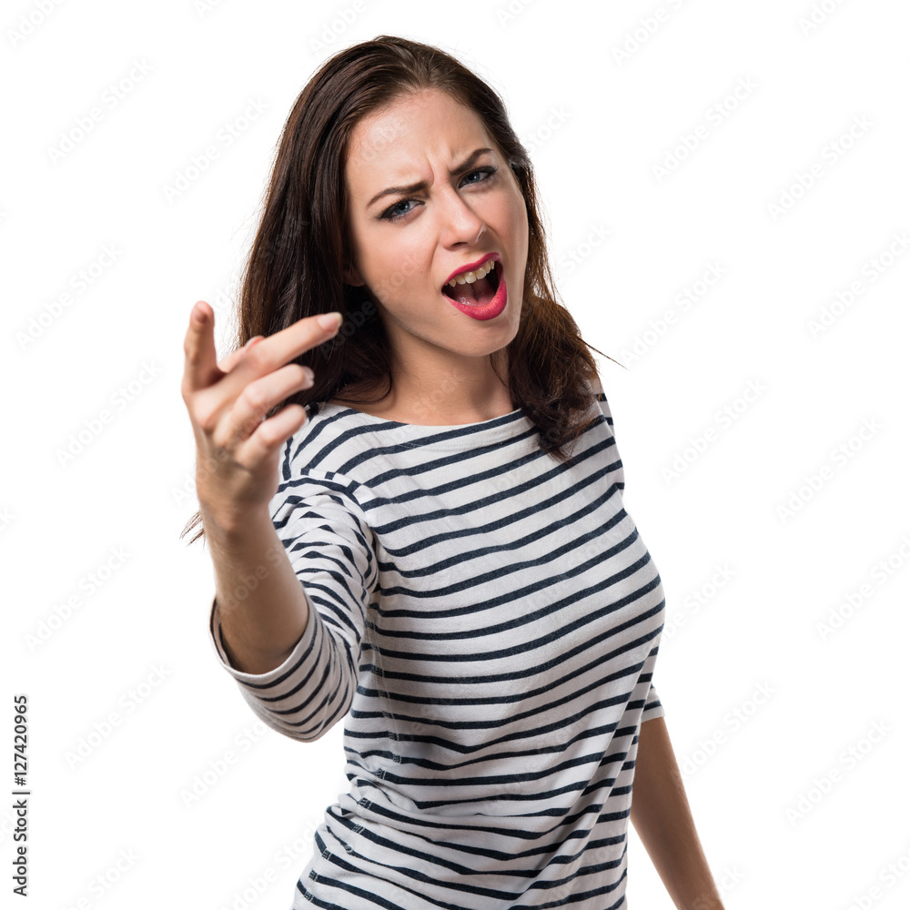 Pretty young girl shouting Pretty young girl shouting