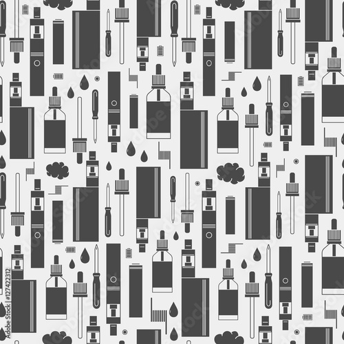 Vector seamless pattern for vape shop, electronic cigarette store