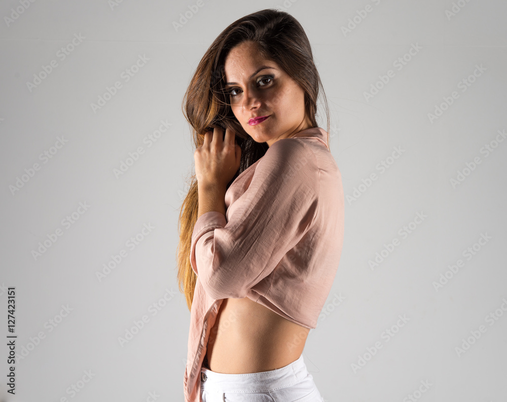 Fototapeta premium Pretty brunette girl posing