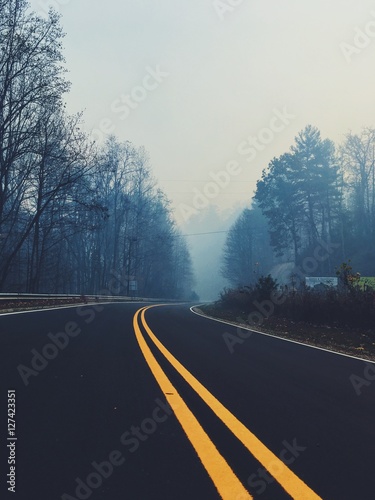 misty road photo
