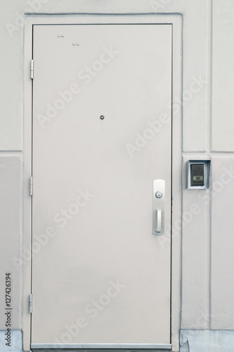Bilde på lerret Door with handle, lock and viewer
