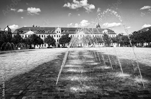 Wasserspiele auf dem Domplatz in MAgdeburg photo