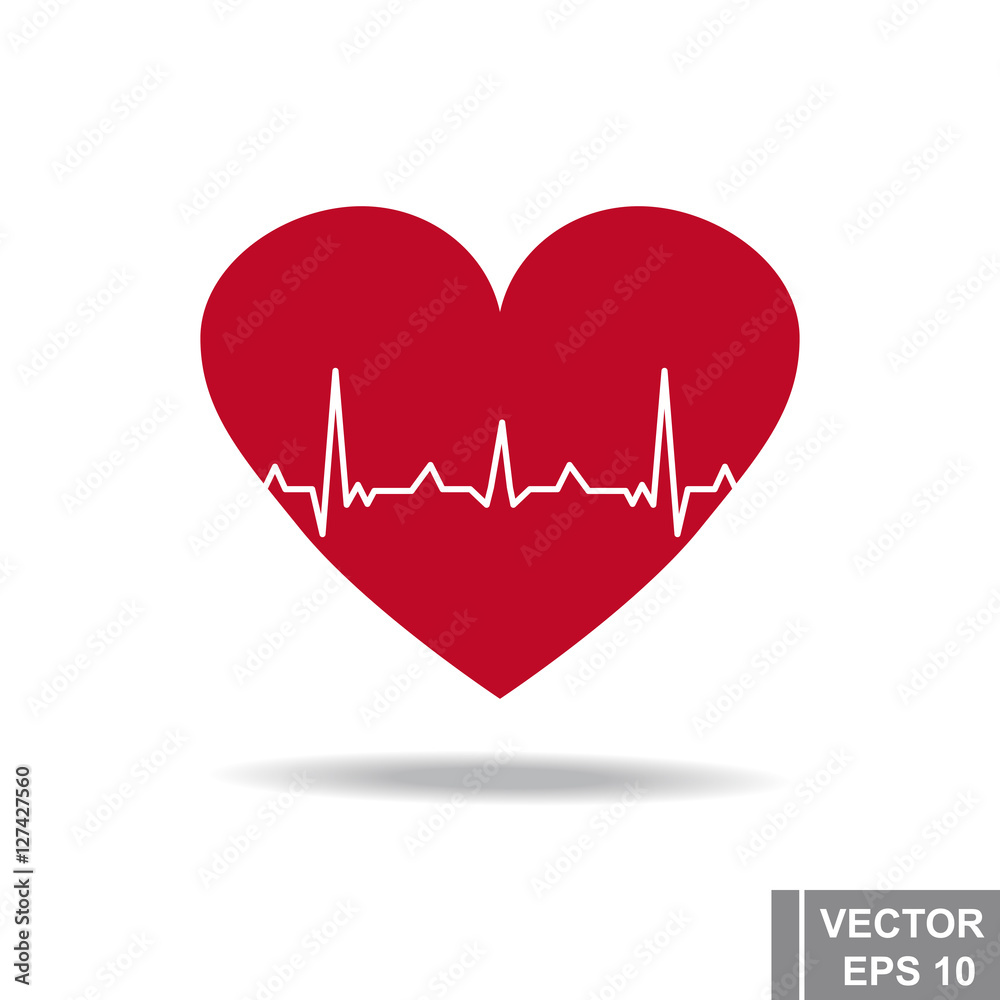 Heart isolated on white background. Icon. Love. Modern flat style.