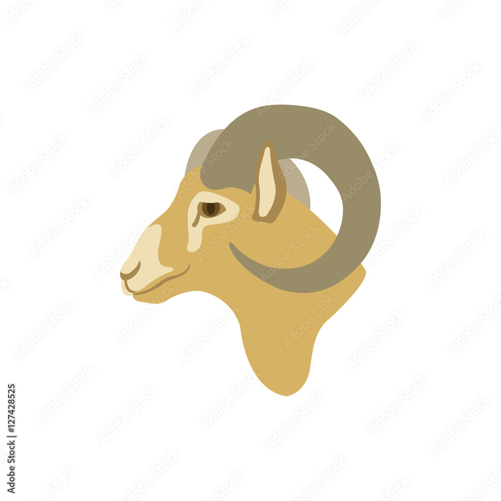 Fototapeta premium sheep ram head vector illustration style Flat