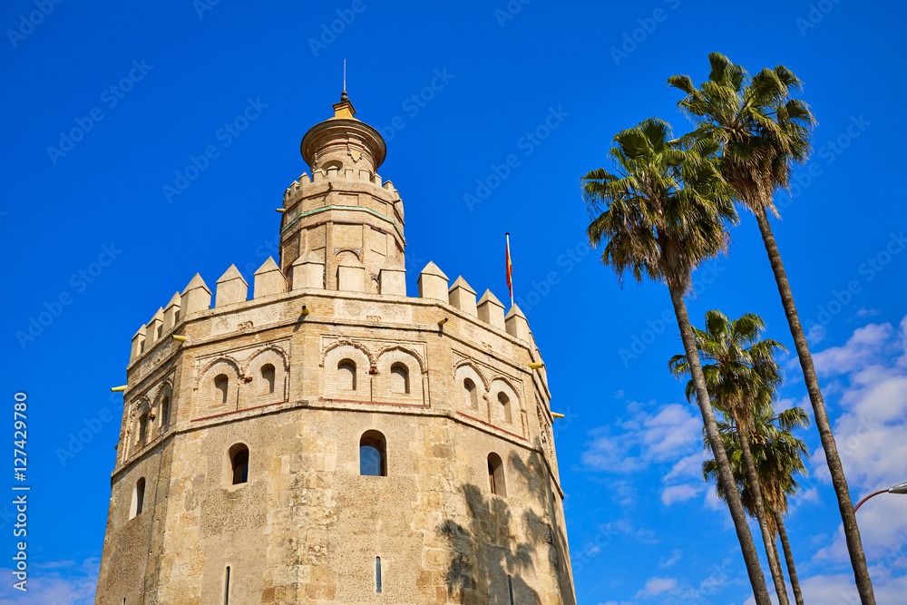 Seville Torre del Oro tower in Sevilla Spain