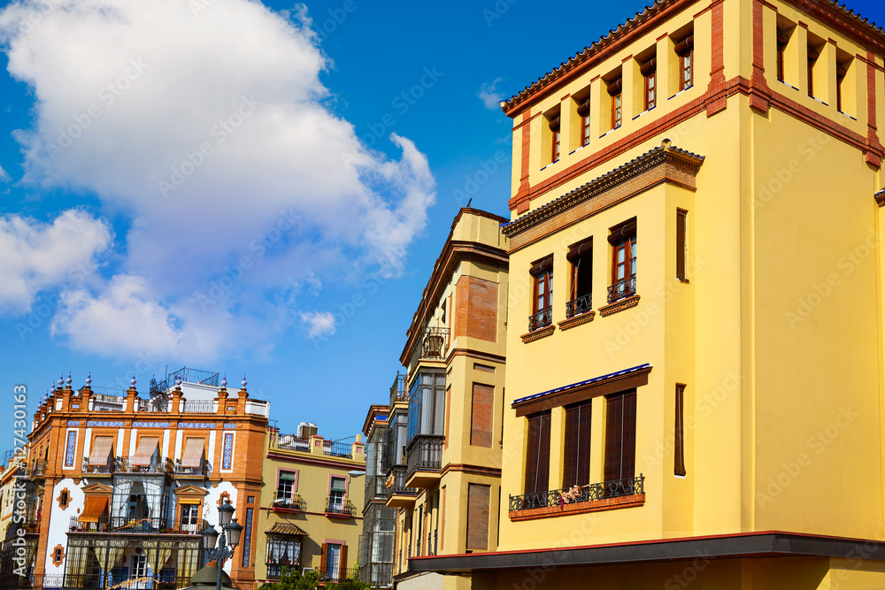 Triana barrio Seville facades Andalusia Spain