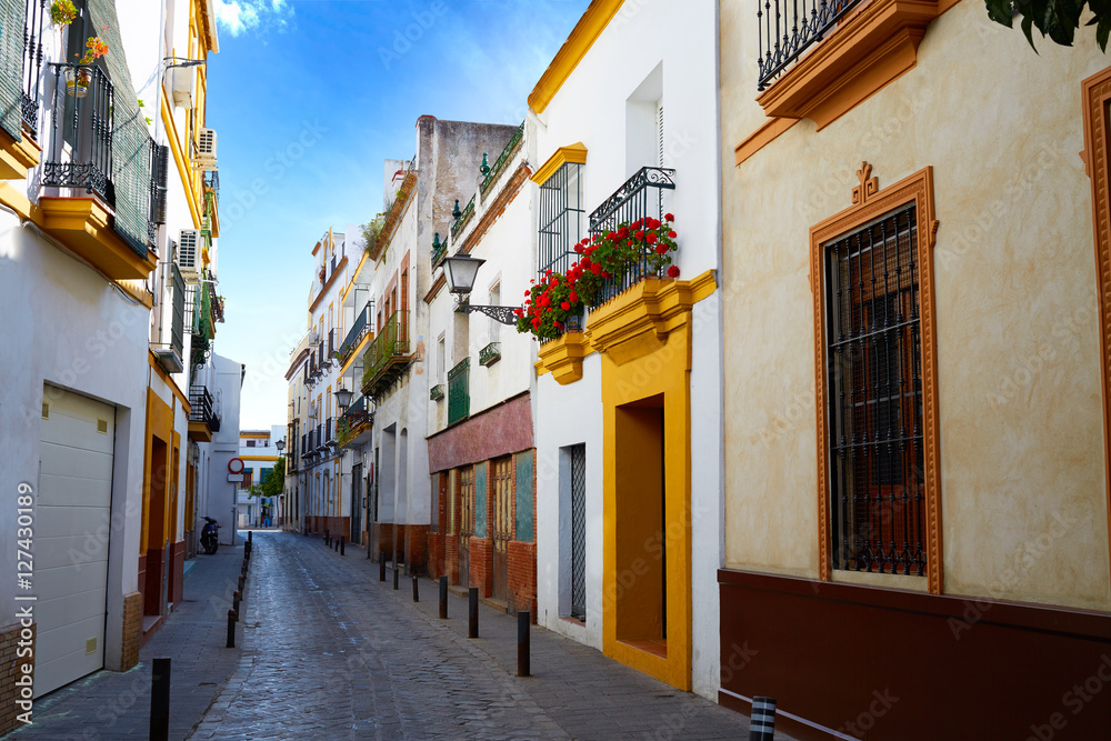 Triana barrio Seville facades Andalusia Spain Triana barrio Seville facades Andalusia Spain