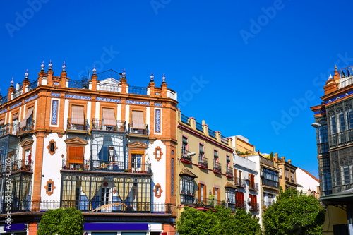 Triana barrio Seville facades Andalusia Spain photo