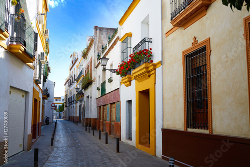Fototapeta Naklejka Na Ścianę i Meble -  Triana barrio Seville facades Andalusia Spain