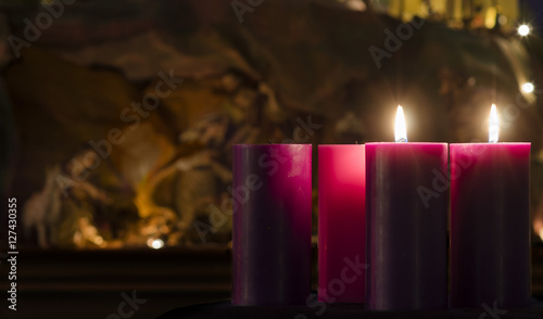 Advent Candles and Creche Week 2