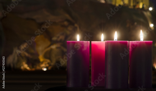 Advent Candles and Creche Week 4