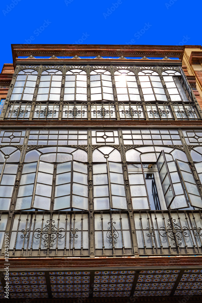 Obraz premium Triana barrio of Seville facades Andalusia Spain