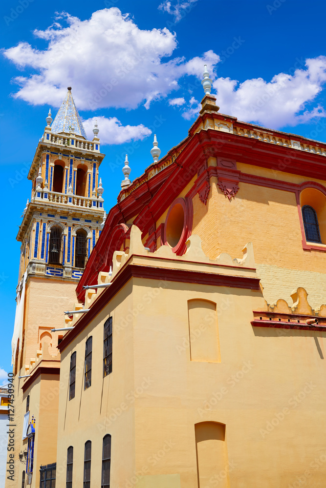 Triana barrio in Seville Santa Ana church spain