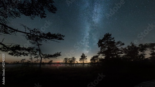 Milky way over swampland in germany