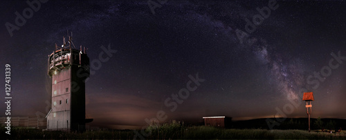 Milky way over Germany with tower