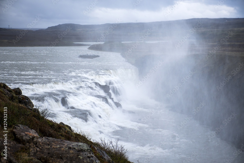 Beautiful big Gullfoss waterfall in Iceland Beautiful big Gullfoss waterfall in Iceland