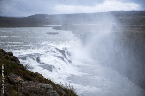 Beautiful big Gullfoss waterfall in Iceland
