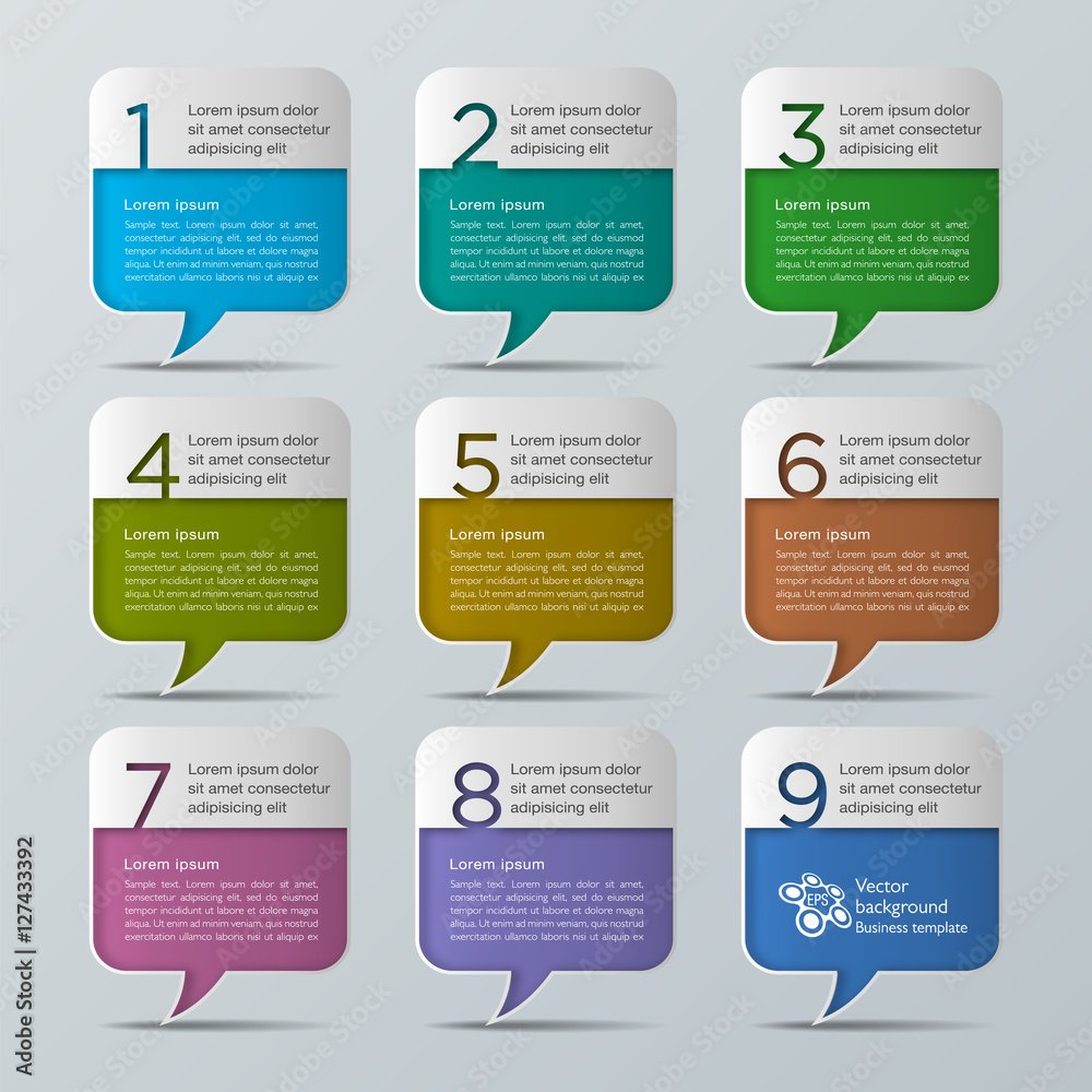 Obraz premium Infographics Web Banner & Label Design, Speech Balloon