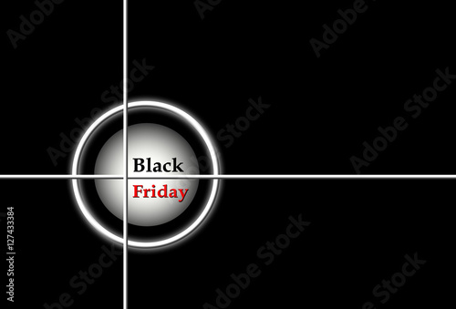 Black friday, punto de mira, objetivo, fondo negro photo