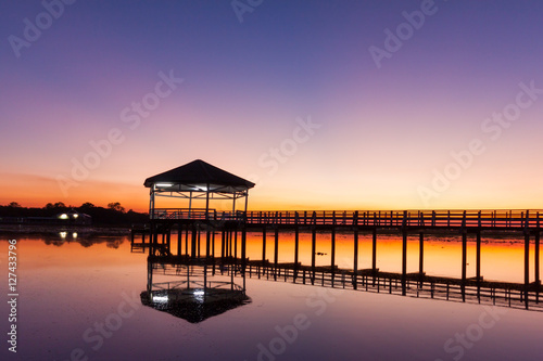 Sunset at Bueng Si Fai Phichit.