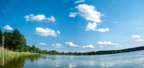 Panorama of the lake of the summer