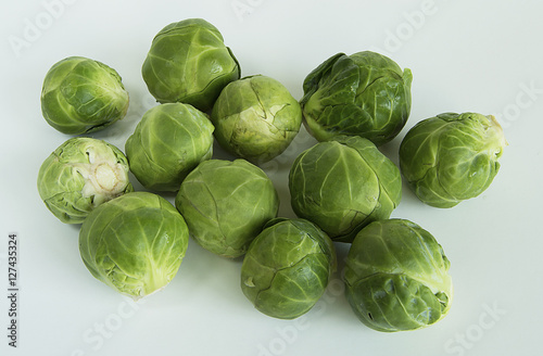 Brussel sprouts on white background