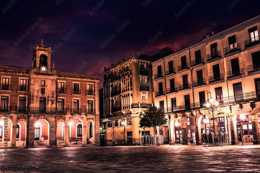Zamora Plaza Mayor sunset in Spain