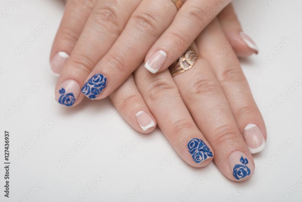 nails blue nails blue