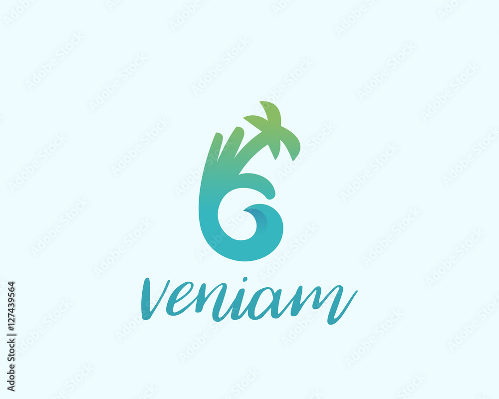 Hand palm Ok vector logo symbol icon. Ocean wave idea logotype. Travel vacation creative sign. Hand palm Ok vector logo symbol icon. Ocean wave idea logotype. Travel vacation creative sign.