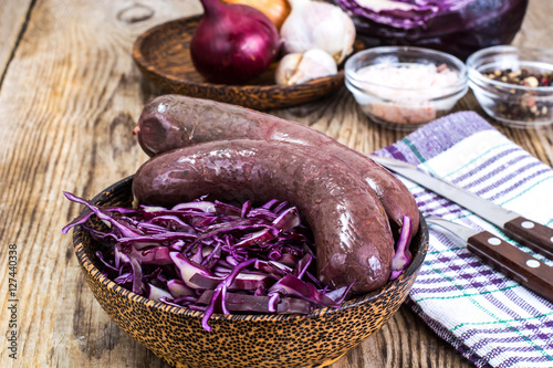 Black Pudding Kaszanka with Sauerkraut