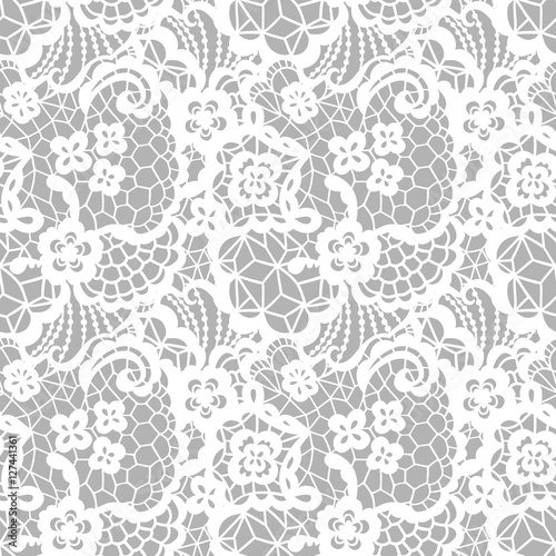 Lace seamless pattern with flowers