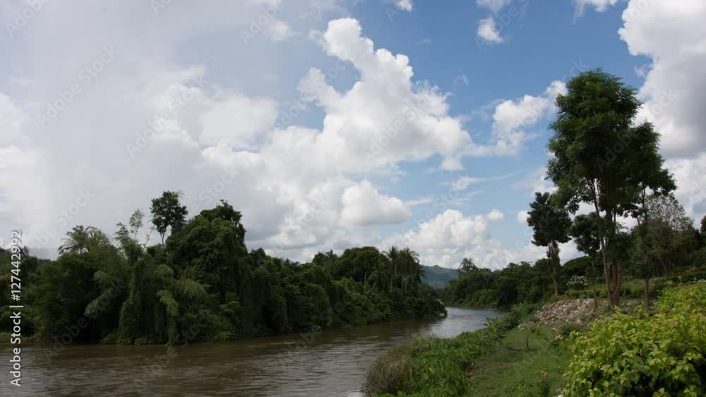 river in forest and cloud timelapes ,Thailand river in forest and cloud timelapes ,Thailand