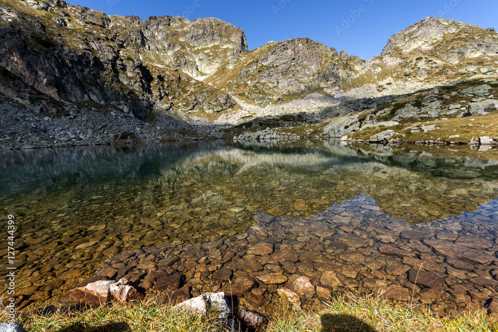 Landscape Elenski lakes near Malyovitsa peak, Rila Mountain, Bulgaria