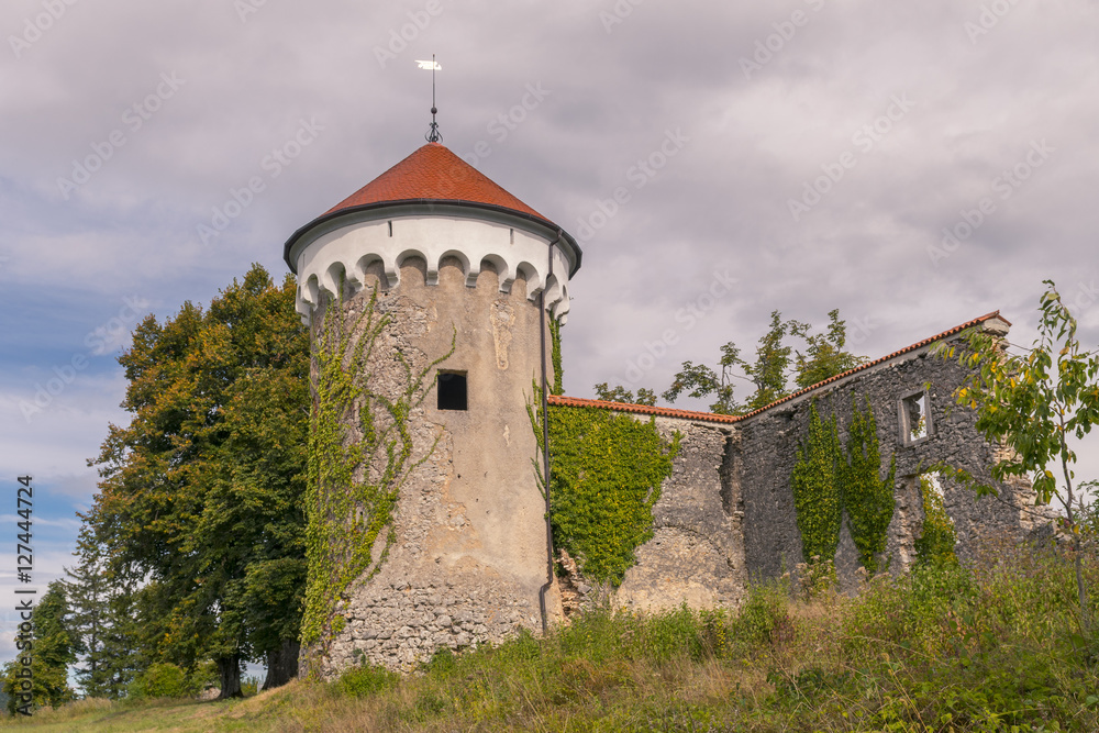 Watchtower and medieval ruins of Kalc (Kalec) castle, Slovenia