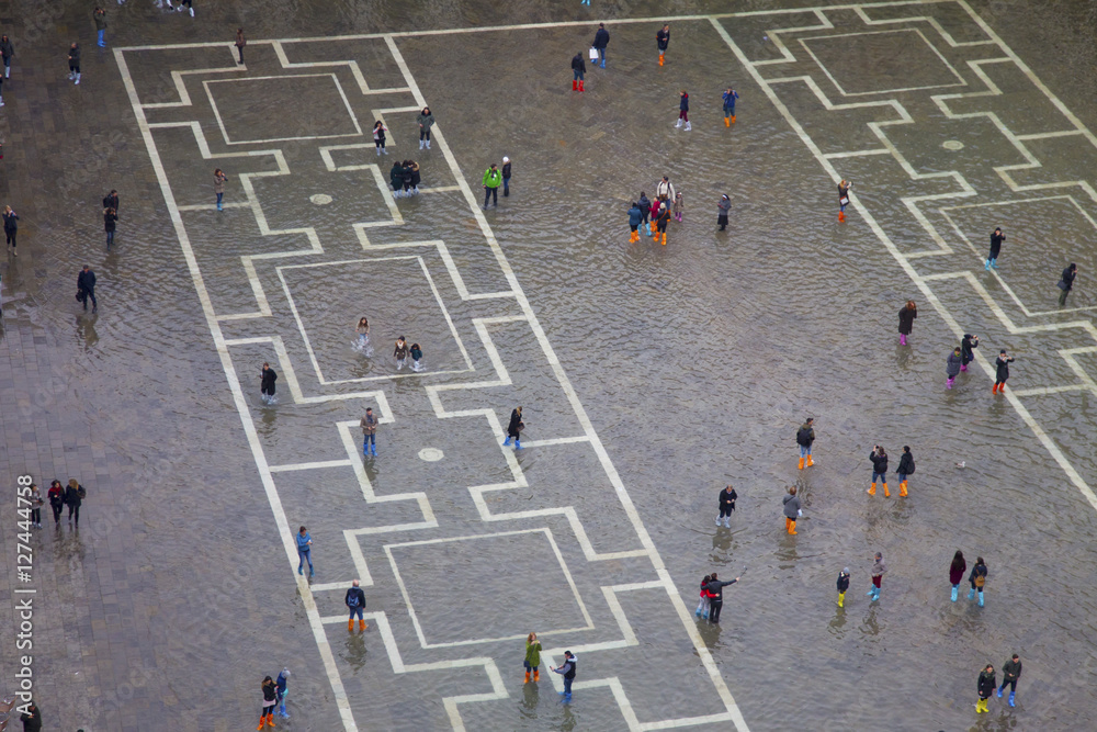 Fototapeta premium Flooded San Marco square in Venice
