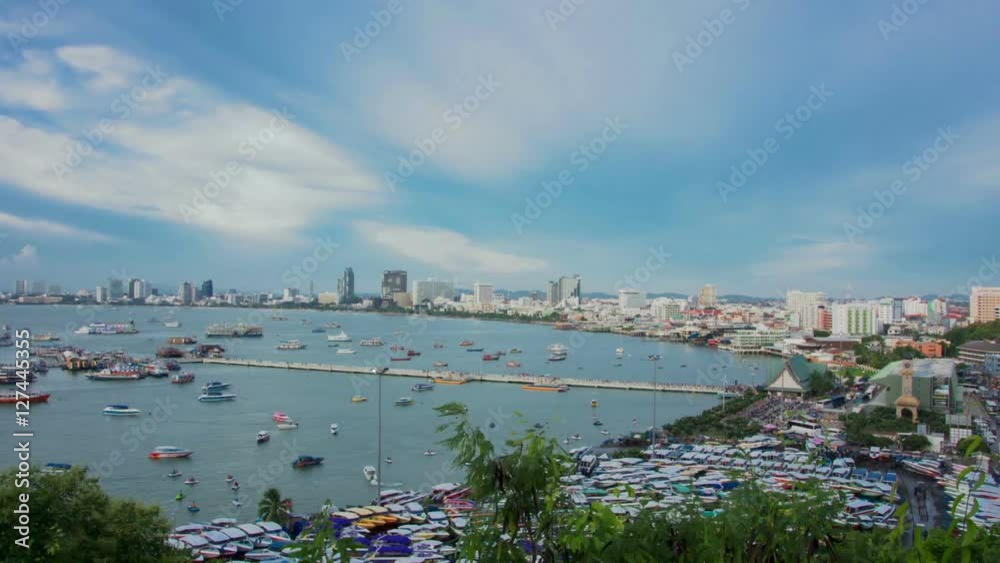 Pattaya city beach.View of pattaya city beach at Pratumnak Viewpoint.Thailand Pattaya city beach.View of pattaya city beach at Pratumnak Viewpoint.Thailand