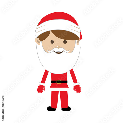 man wearing santa costume christmas icon image vector illustration design 