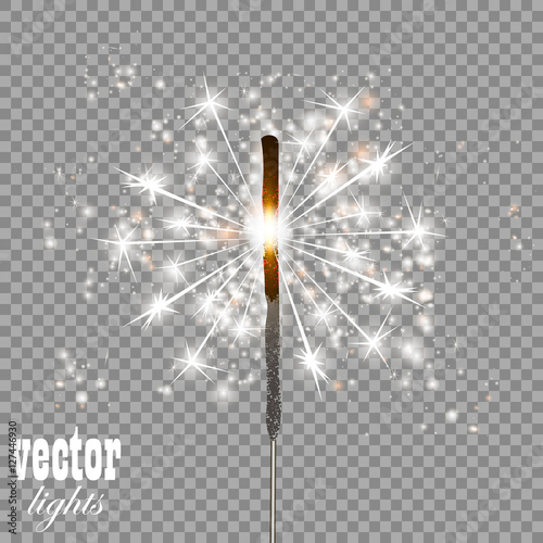 Christmas sparkler isolated on transparent background