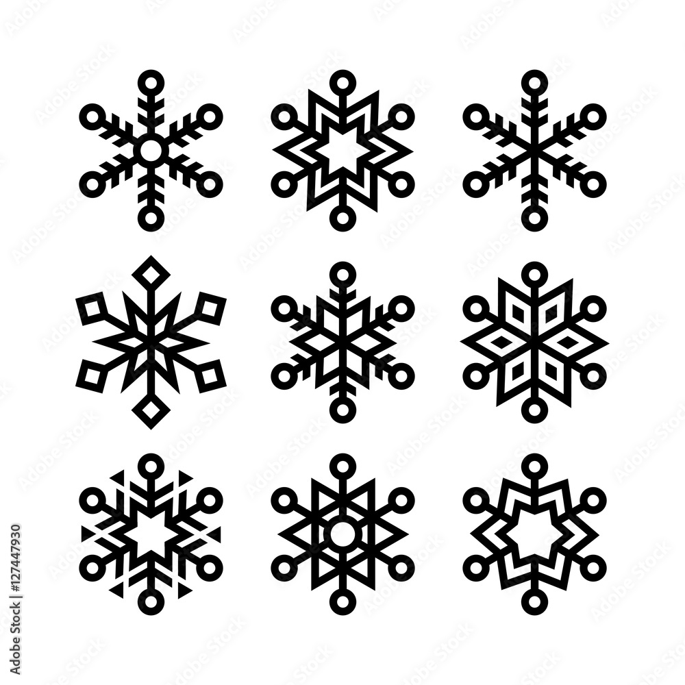 Christmas set of decorative snowflakes vector Christmas set of decorative snowflakes vector