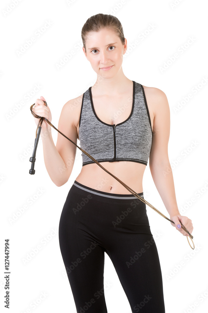 Sporty Woman With Jumping Rope Sporty Woman With Jumping Rope
