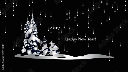 Happy New Year 2017, animation. the appearance of the particles. Happy New Year