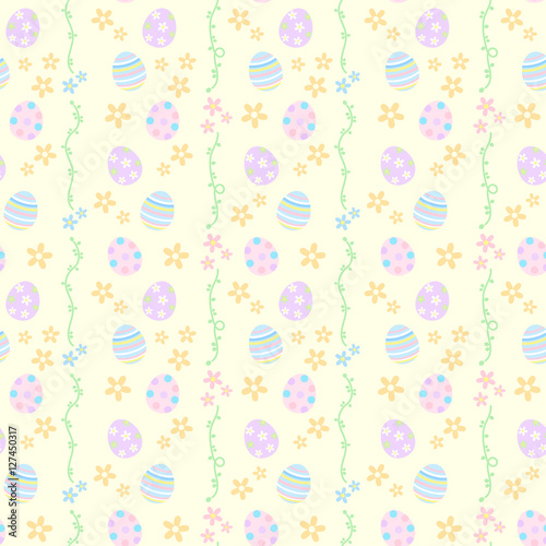 ガーリーでかわいいイースターエッグと花のシームレスパターン 背景素材 イエロー ベクター Stock Vector Adobe Stock ガーリーでかわいいイースターエッグと花のシームレスパターン 背景素材 イエロー ベクター Stock Vector Adobe Stock