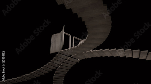 Spiral staircase 3d render