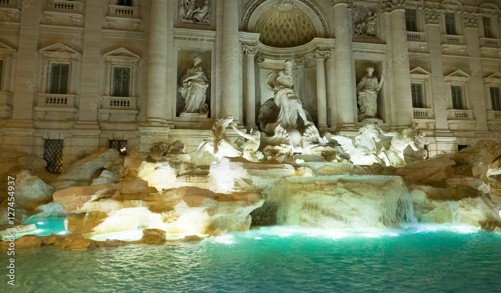 Beautiful Trevi Fountains in the city of Rome - Fontana di Trevi