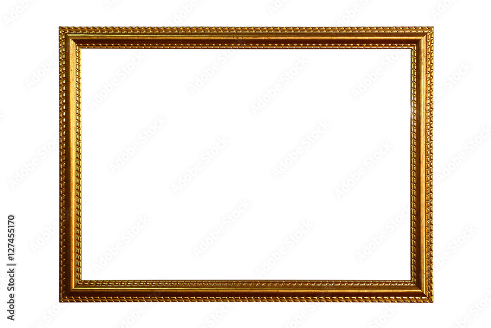 Old Antique gold frame isolated on white background Old Antique gold frame isolated on white background